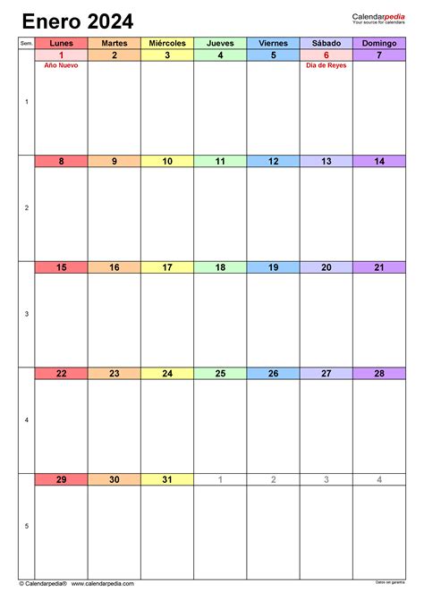 Calendario Enero 2024 Excel Para Descargar Emyle Isidora