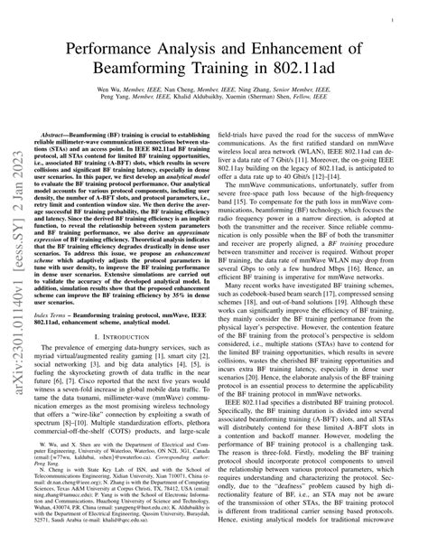 Pdf Performance Analysis And Enhancement Of Beamforming Training In