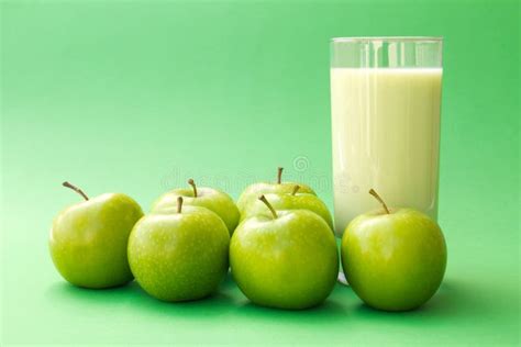 Green Apple Yogurt Drink Stock Image Image Of Apple 24764551