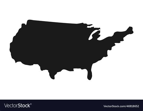 Usa map outline of the Royalty Free Vector Image