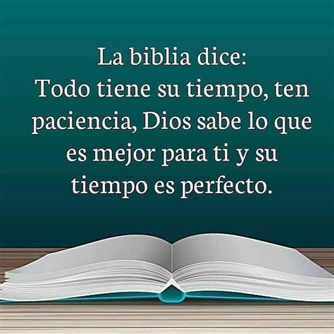 La Biblia Dice Todo Tiene Su Tiempo Ten Paciencia Dios Sabe Lo Que