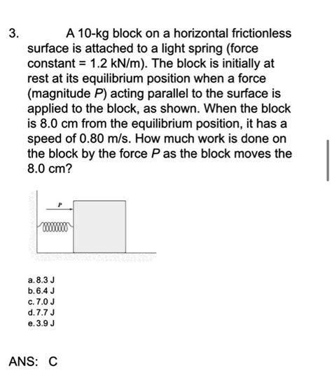 Solved A Kg Block On A Horizontal Frictionless Surface Is Chegg