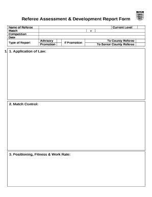 Referee Assessment Development Report Doc Template PdfFiller