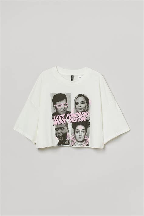 Handm X Sex Education Cropped Motif Detail T Shirt