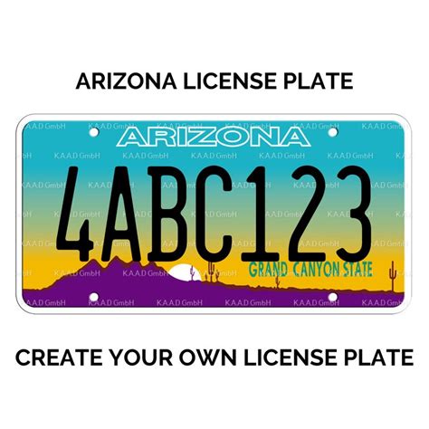 Custom Arizona License Plate Replica Arizona License Plate Etsy