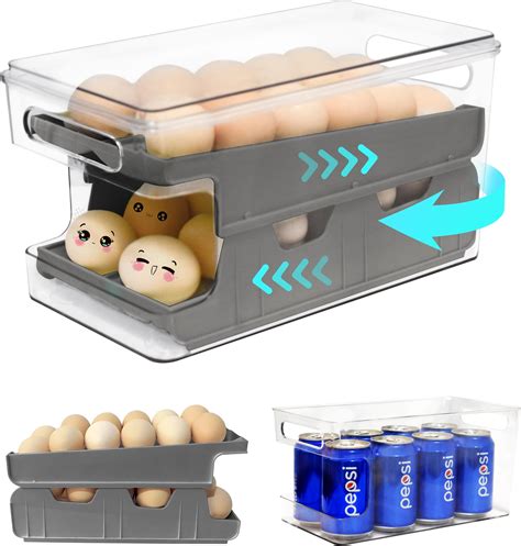 Amazon Egg Container For Refrigerator 2 Layer Rolling Egg Holder