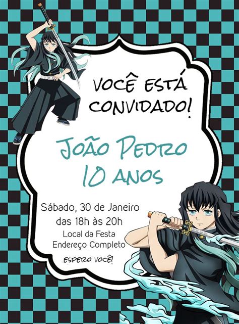 Invitación de cumpleaños de Demon Slayer Tokito Muichiro in 2024