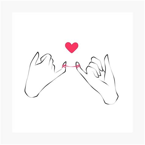 Pinky Promise Lineart Pinky Swear Line Art Photographic Print For