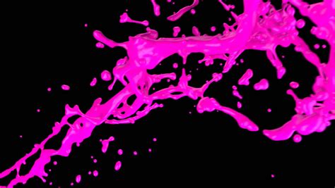 Neon Pink Paint Splash Isolated Stock Footage Video Royalty Free