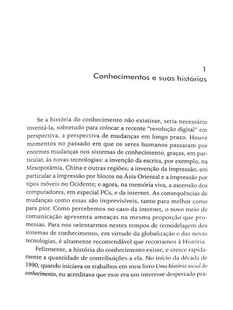 O Que É História Do Conhecimento Cap1 Pdf