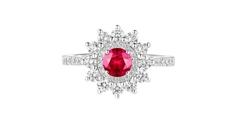 Lefkos Mm Pav E White Gold Ruby Ring Gemmyo