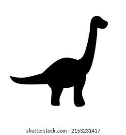 Dinosaur Brontosaurus Long Neck Dinosaur Silhouette Stock Vector (Royalty Free) 2153231417 ...