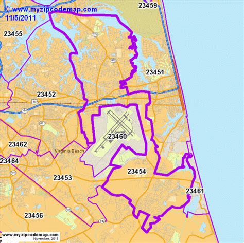 Zip Code Map Of 23454 Demographic Profile Residential Housing