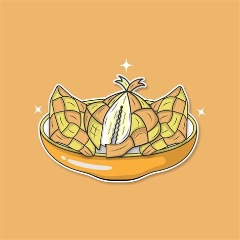 Premium Vector Hand Drawn Traditional Ketupat Food