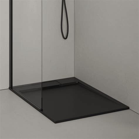 Edge Matte Black Stone Resin Shower Tray Waste Nôsa