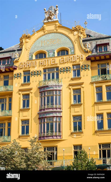 Prague Grand Hotel Europa An Art Nouveau Building On Wenceslas Square