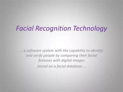 Ppt Facial Recognition Technology Powerpoint Presentation Free