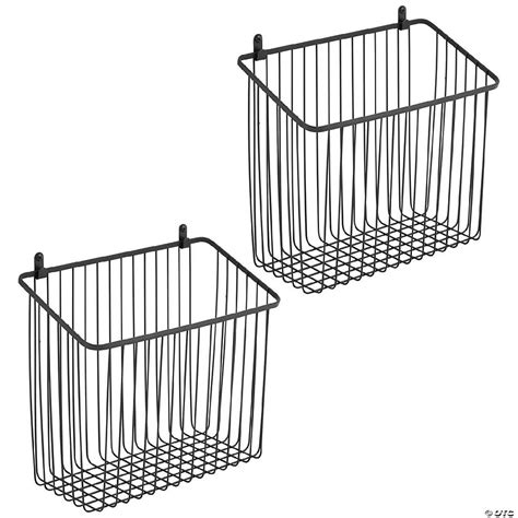 mDesign Small Metal Wire Wall Mount Hanging Storage Basket, 2 Pack ...