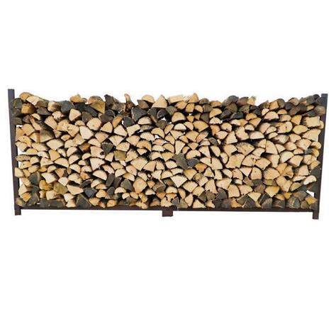 The Woodhaven 8 Foot Steel Outdoor Firewood Rack With Cover - USA Made