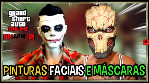 As Pinturas Faciais de Halloween TODAS Máscaras de Halloween GTA