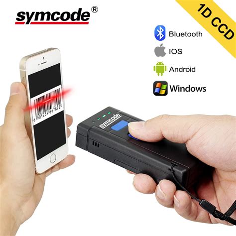 Symcode 1D Bluetooth Barcode Scanner USB 1D CCD Wireless Bluetooth Barcode Reader Wireless ...