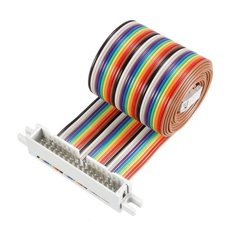 Uxcell IDC Rainbow Wire Flat Ribbon Cable 30P FC FD Connector 2 54mm