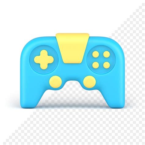 Realista D Icono Azul Amarillo Videojuego Joystick Ilustraci N Gamepad