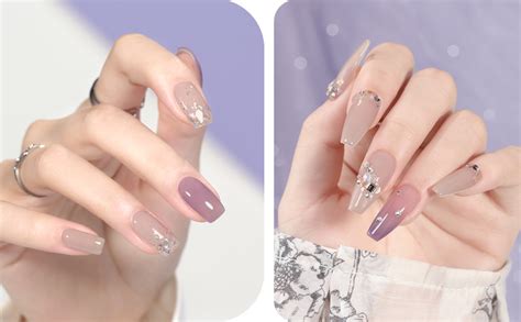 Amazon GAOY Gel Nail Polish Kit 3 Colors 16ml Jelly Nude Purple Gray Glitter Sheer Soak