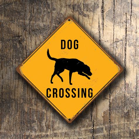 DOG CROSSING SIGN - Classic Metal Signs