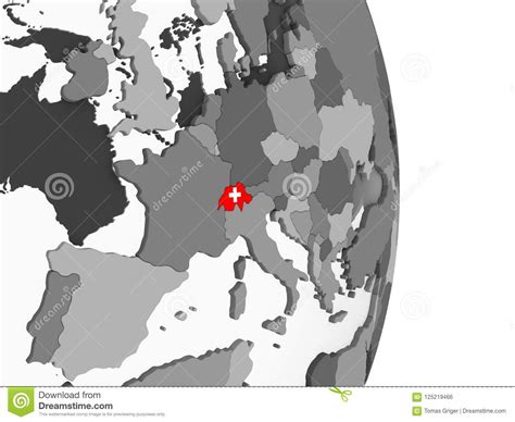 Suiza Con La Bandera En El Globo Stock De Ilustraci N Ilustraci N De