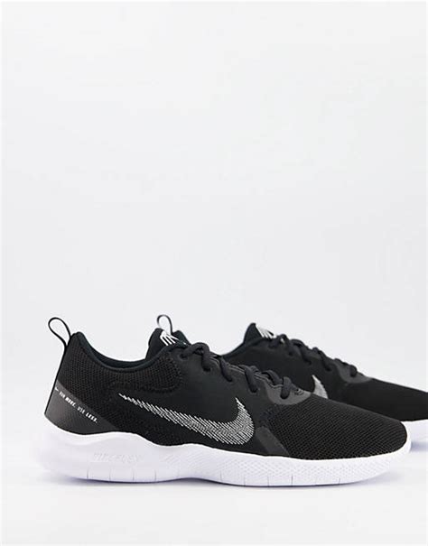 Nike Running Flex Experience Run 10 sneakers in black and white | ASOS