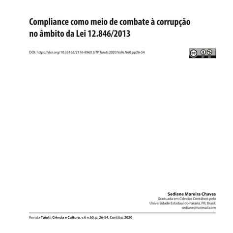 PDF Compliance como meio de combate à corrupção no âmbito da Lei 12