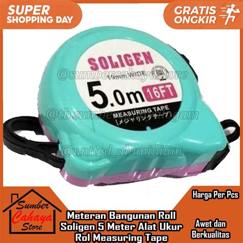 Jual Meteran Bangunan Roll Soligen Meter Alat Ukur Rol Measuring Tape