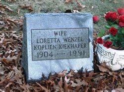 Loretta Emma Wenzel Koplien Kiekhafer Memorial Find A Grave