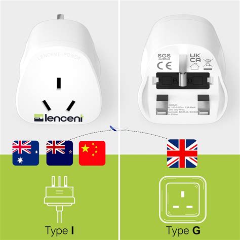 Buy Lencent 2x Au To Uk Plug Adapter Grounded Australian Visitors Travel Converter Converts