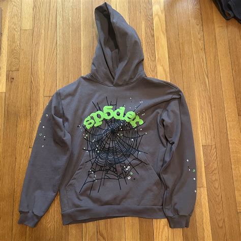 Spider Web Hoodie Slate Grey Good Condition Worn Depop