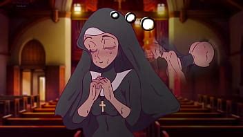 A Nun Imagines Being Fucked In Front And Behind In A Prayer Booth Hentai Cartoon Parody