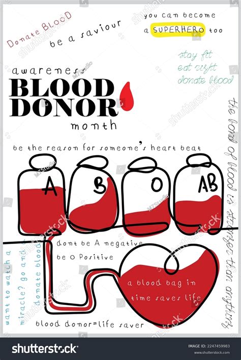 Blood Donor Awareness Month Poster Art Stock Vector (Royalty Free ...