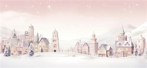 Premium AI Image Winter Village With Snow Covered Houses Christmas