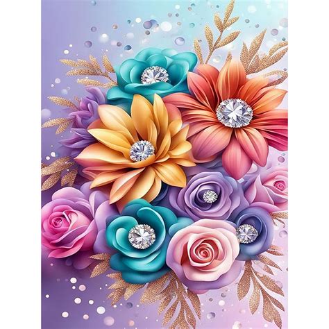 Diamond Painting 5D Full Round Drill Flower Canvas 30 40cm