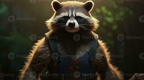 raccoon muscleman, digital art illustration, Generative AI 29138442 Stock Photo at Vecteezy