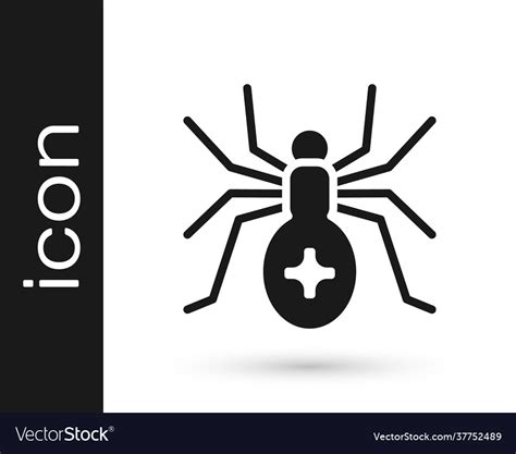 Black Spider Icon Isolated On White Background Vector Image