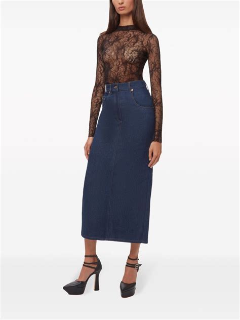 Nina Ricci Floral Lace Mock Neck Blouse Farfetch