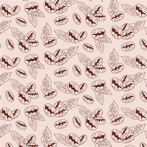 Free Vector | Hand drawn coffee bean drawing pattern