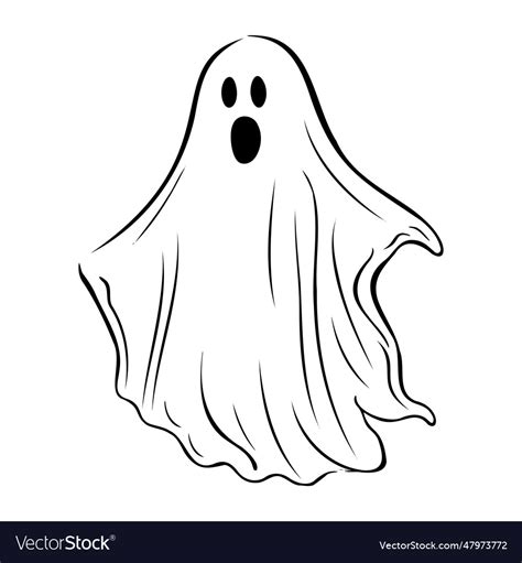 Cute Ghost Isolated Halloween Concept Royalty Free Vector