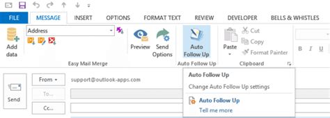 Using Follow Ups With Mail Merge Emails In Outlook