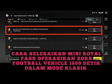 MISI OPERASIKAN ZORB FOOTBALL VEHICLE 1800 DETIK DALAM MODE KLASIK PUBG