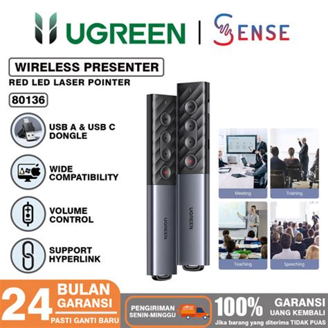 Jual Ugreen Laser Pointer Wireless Presenter Dual Dongle Usb A Usb C