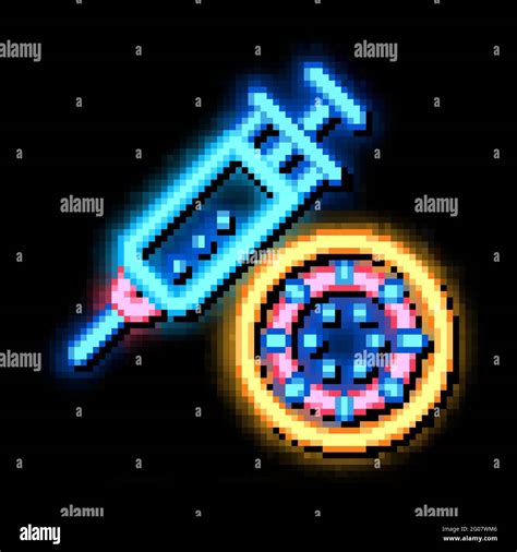 Syringe And Virus Neon Glow Icon Illustration Stock Vector Image Art