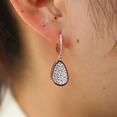 Elegant Cubic Zirconia Drop Dangle Earring Rose Gold Color Crystal